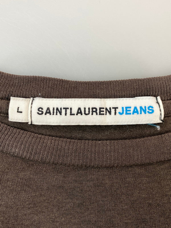 【中古品】【メンズ】 SAINTLAURENT JEANS サンローラン ジーンズ POCKET TEE ポケット ティー UK SG-11685 メンズ 半袖 Tシャツ ショートスリーブ 141-260704-hu-31-min サイズ：L カラー：ダークグレー系 万代Net店
