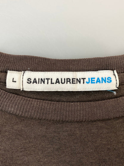 【中古品】【メンズ】 SAINTLAURENT JEANS サンローラン ジーンズ POCKET TEE ポケット ティー UK SG-11685 メンズ 半袖 Tシャツ ショートスリーブ 141-260704-hu-31-min サイズ：L カラー：ダークグレー系 万代Net店