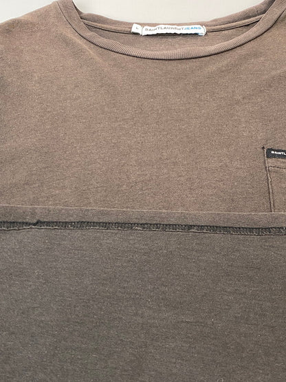【中古品】【メンズ】 SAINTLAURENT JEANS サンローラン ジーンズ POCKET TEE ポケット ティー UK SG-11685 メンズ 半袖 Tシャツ ショートスリーブ 141-260704-hu-31-min サイズ：L カラー：ダークグレー系 万代Net店