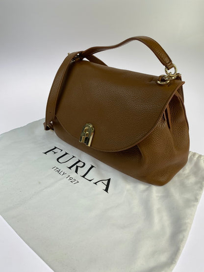 【中古品】【レディース】 Furla フルラ SLEEK 2WAY HANDLE BAG ハンドバッグ ショルダーバッグ カバン 鞄 188-240929-ab-8-min サイズ：約33×20×14cm カラー：ブラウン 万代Net店