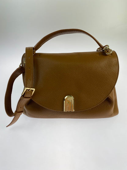 【中古品】【レディース】 Furla フルラ SLEEK 2WAY HANDLE BAG ハンドバッグ ショルダーバッグ カバン 鞄 188-240929-ab-8-min サイズ：約33×20×14cm カラー：ブラウン 万代Net店