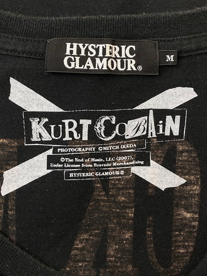 【中古品】【メンズ】 HYSTERIC GLAMOUR ヒステリックグラマー 4CT-5462 KURT COBAIN T-SHIRT 半袖 140-240925-AS-40-min サイズ：M カラー：ブラック 万代Net店