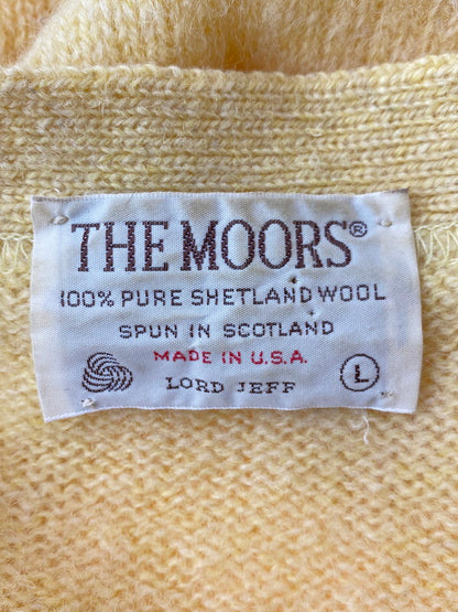 【中古品】【メンズ】  THE MOORS 80's WOOL CARDEGAN ウールカーディガン トップス 146-240927-yn-23-min サイズ：L カラー：イエロー 万代Net店