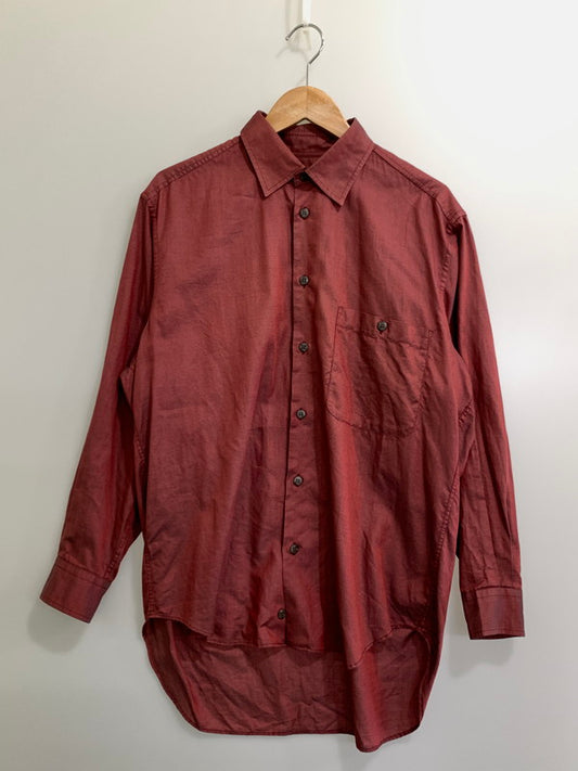 【中古品】【メンズ】 Christian Dior クリスチャンディオール 90S REGULAR COLLAR L S SHIRT レギュラーカラーシャツ 長袖トップス 141-241004-me-07-min サイズ：M カラー：ワインレッド系 万代Net店