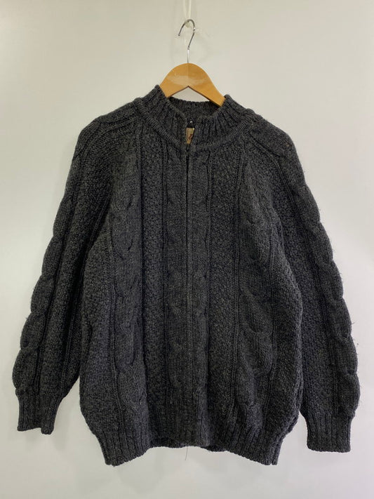 【中古品】【メンズ】 FULLCOUNT フルカウント ZIP-UP KNIT SWEATER ジップアップ ニット セーター トップス 145-240927-yn-18-min サイズ：S カラー：ダークグレー 万代Net店