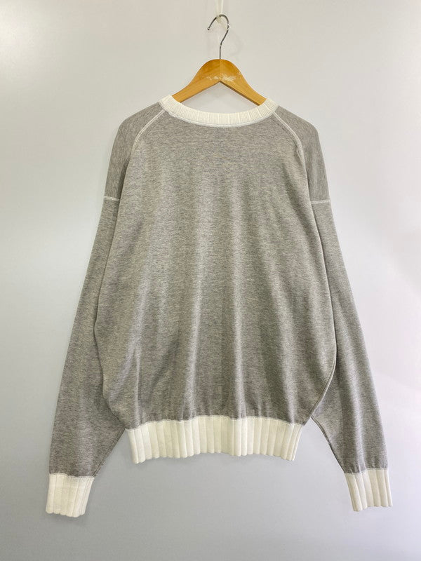 【中古品】【メンズ】  HERILL SUVINCOTTON SWEATSHIRTS 23-080-HL8050-1 ヘリル スヴィンコットン スウェットシャツ トレーナー トップス 141-240927-yn-11-min サイズ：3 カラー：グレー/ホワイト 万代Net店