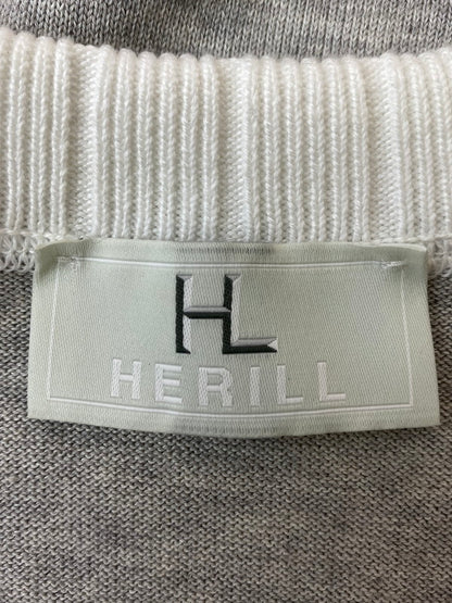 【中古品】【メンズ】  HERILL SUVINCOTTON SWEATSHIRTS 23-080-HL8050-1 ヘリル スヴィンコットン スウェットシャツ トレーナー トップス 141-240927-yn-11-min サイズ：3 カラー：グレー/ホワイト 万代Net店