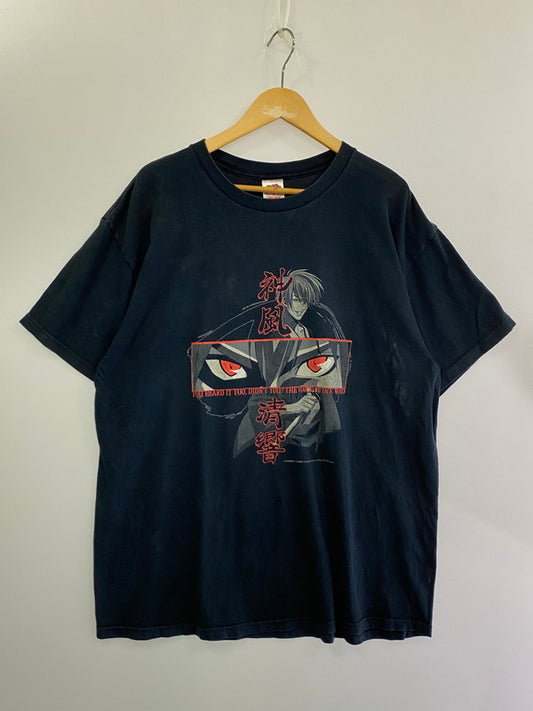 【中古品】【メンズ】  SAMURAI DEEPER KYO 00's 神風清響 S/S PRINT TEE サムライ ディーパー キョウ ショートスリーブ プリントTシャツ 半袖Tシャツ トップス 146-240927-yn-21-min サイズ：XL カラー：ブラック 万代Net店