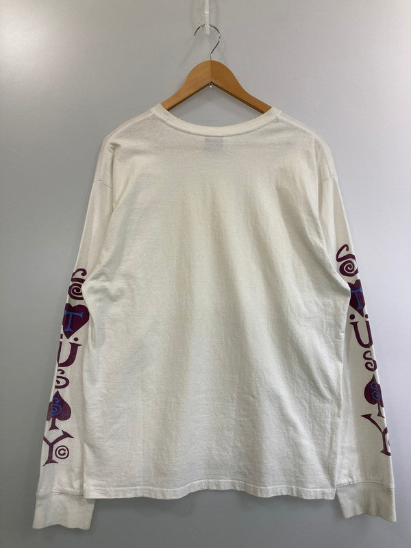 【中古品】【メンズ】 STUSSY ステューシー SLEEVE LOGO L/S TEE スリーブロゴ 長袖Tシャツ トップス 146-250104-me-13-min サイズ：L カラー：ホワイト 万代Net店