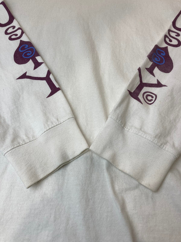 【中古品】【メンズ】 STUSSY ステューシー SLEEVE LOGO L/S TEE スリーブロゴ 長袖Tシャツ トップス 146-250104-me-13-min サイズ：L カラー：ホワイト 万代Net店