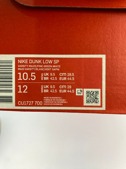 【中古品】【メンズ】 NIKE ナイキ DUNK LOW SP CU1727-700 ダンク ロー スニーカー 靴 160-241002-yn-22-min サイズ：28.5cm US10.5 カラー：VARSITY MAIZE/PINE GREEN-WHITE 万代Net店