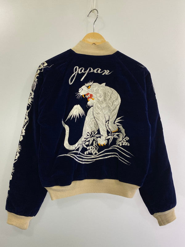 【中古品】【メンズ】 VINTAGE 50S 白虎×龍×日本地図 REVERSIBLE SOUVENIR JACKET スカジャン アウター 146-240930-AS-10-min サイズ：S カラー：ネイビー 万代Net店