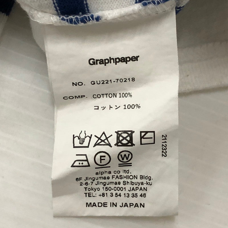 【中古品】【メンズ】  GRAPHPAPER グラフペーパー 22SS PANELBORDER L/S TEE GU221-70218 パネルボーダー ロングスリーブ Tシャツ トップス 長袖 140-250804-ts-10-tei サイズ：1 カラー：ホワイト 万代Net店