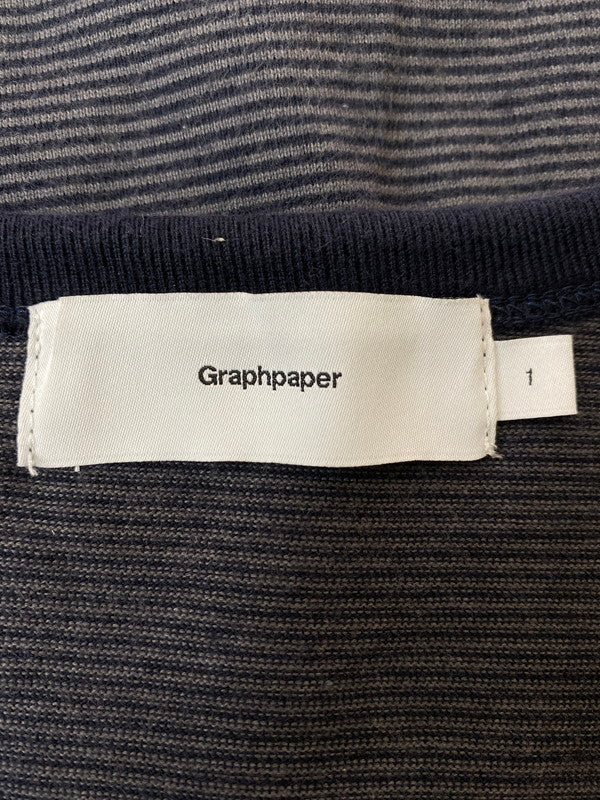 【中古品】【メンズ】  GRAPHPAPER グラフペーパー GU241-70117B NARROW BORDER L S TEE 長袖 140-240930-AS-3-min サイズ：1 カラー：ネイビー/グレー系 万代Net店