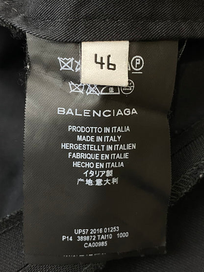 【中古品】【メンズ】 BALENCIAGA バレンシアガ UP57 2016 01253 16SS スラックス パンツ ボトムス 152-241001-ks-06-min サイズ：46 カラー：ブラック 万代Net店