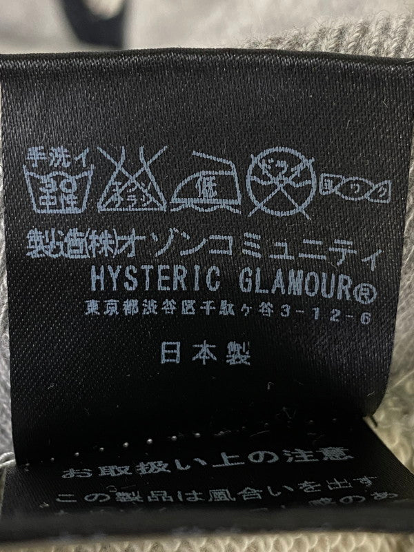 【中古品】【メンズ】 HYSTERIC GLAMOUR ヒステリックグラマー ×THE CRAMPS ザ・クランプス 0163CO06 ”WHAT’S BEHIND THE MASKLS LONG HOODIE パーカー 170-241007-AS-24-min サイズ：FREE カラー：グレー 万代Net店