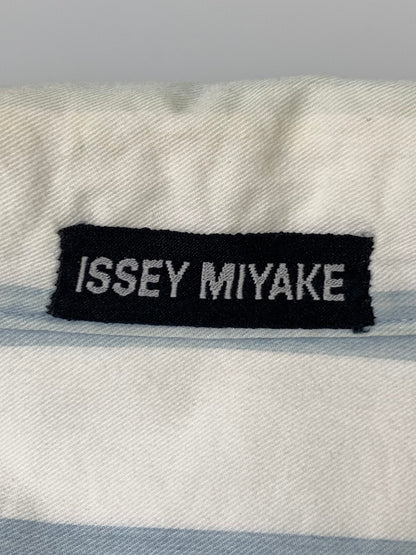 【中古品】【メンズ】 ISSEY MIYAKE イッセイミヤケ STRIPE SHIRT ストライプシャツ 長袖トップス 140-241001-me-04-min サイズ：記載なし カラー：ホワイト/ブルー 万代Net店