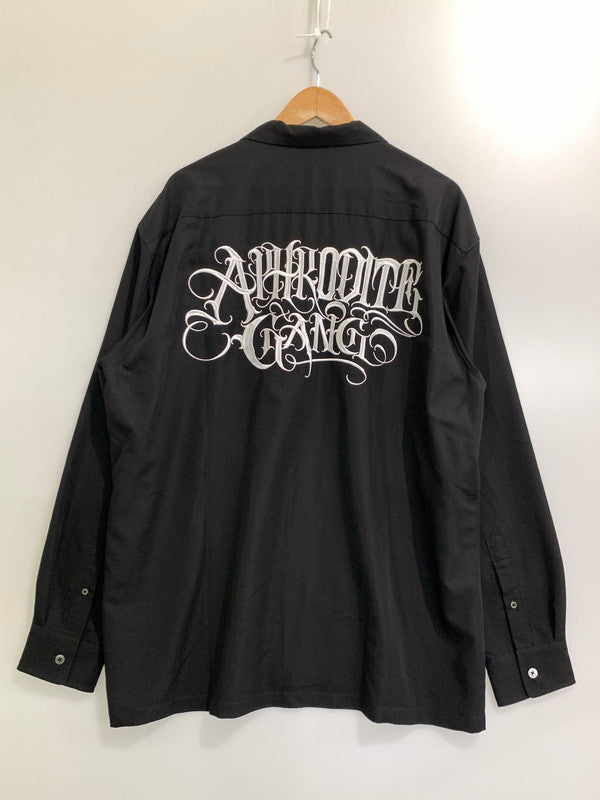 【中古品】【メンズ】  BUDSPOOL バッズプール 23AW LOGO L S OPEN COLLAR SHIRT BLACK オープンカラー シャツ 長袖トップス 142-241001-me-12-min サイズ：XL カラー：ブラック 黒 万代Net店