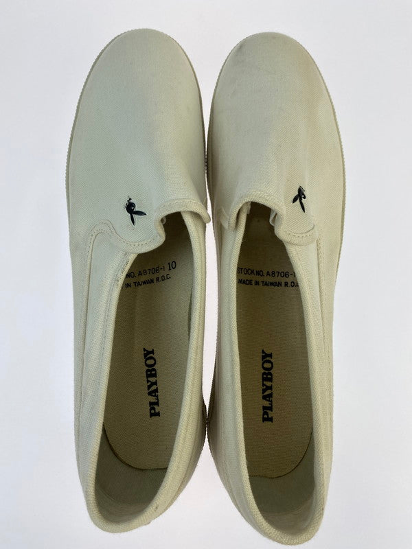【中古品】【メンズ】 PLAYBOY プレイボーイ 70-80S SLIP-ON(DEADSTOCK) 8706-1 ビンテージ スリッポン デッドストック スニーカー 163-241003-em-2-min サイズ：28cm カラー：ホワイト 万代Net店