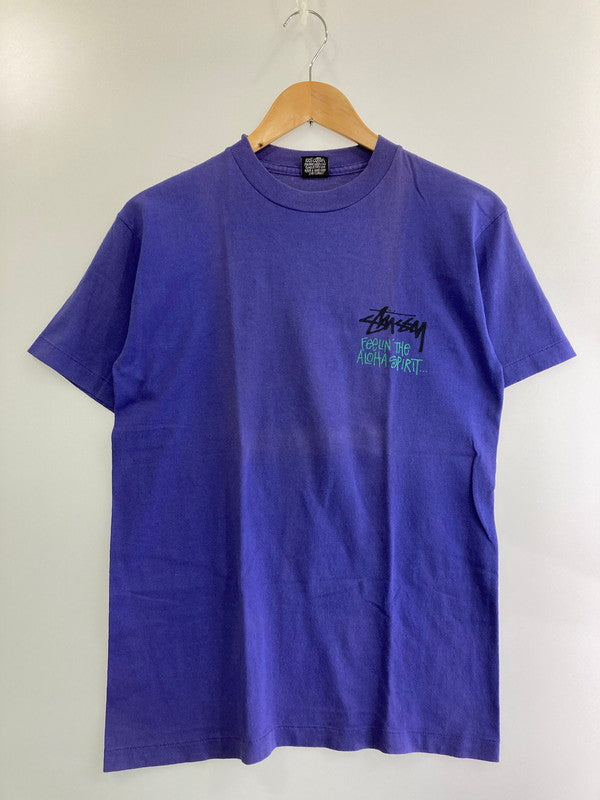 【現状渡し品】【メンズ】 OLD STUSSY オールドステューシー USA製 90S"ALOHA"PRINTED T-SHIRT 半袖Tシャツ 142-250125-AS-33-min サイズ：M カラー：パープル 万代Net店