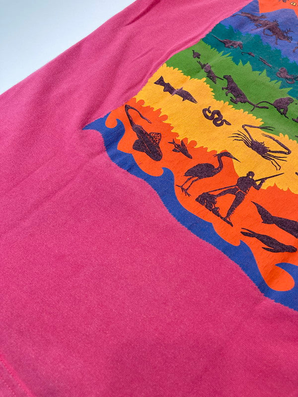 【中古品】【メンズ】 patagonia パタゴニア USA製 80S 絶滅T 半袖Tシャツ トップス 144-241001-ks-24-min サイズ：M カラー：ピンク 万代Net店