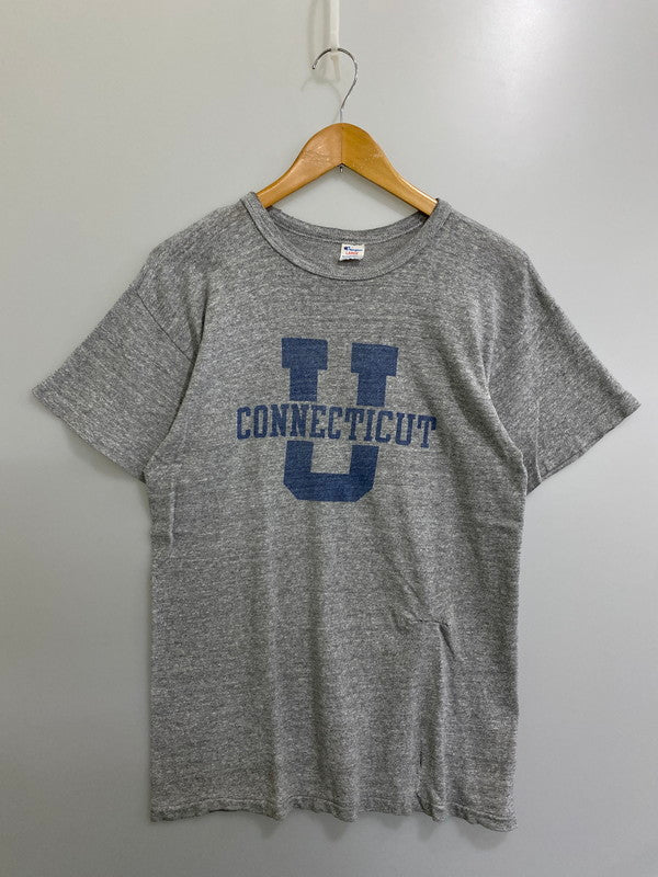 【中古品】【メンズ】 Champion チャンピオン トリコタグ 80SCONNECTICUTPRINTED T-SHIRT 半袖 146-241007-AS-21-min サイズ：L カラー：グレー 万代Net店