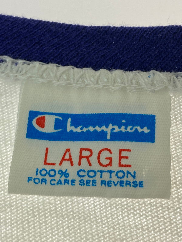 【中古品】【メンズ】 Champion チャンピオン バータグ後期 70-80S THE SPORTING HOUSE RINGER T-SHIRT 半袖Tシャツ トップス 146-241001-ks-30-min サイズ：L カラー：ホワイト 万代Net店