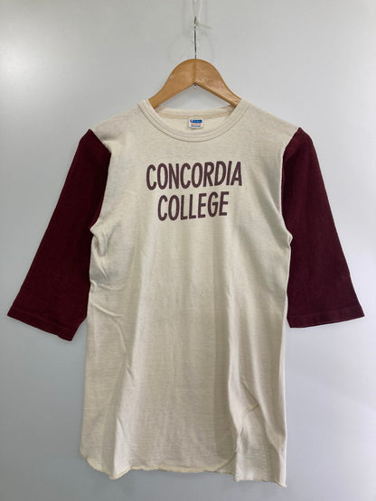 【中古品】【メンズ】 Champion チャンピオン バータグ後期 70-80S CONCORDIA COLLEGE RAGLAN T-SHIRT 半袖Tシャツ トップス 146-241001-ks-31-min サイズ：M カラー：ホワイト/レッド系 万代Net店