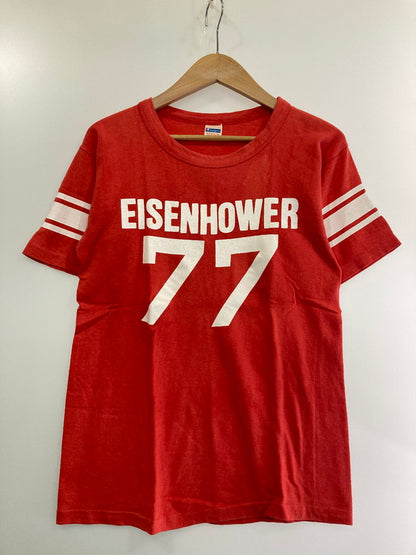 【現状渡し品】【メンズ】 Champion チャンピオン バータグ後期 70-80S EISENHOWER FOOTBALL T-SHIRT アイゼンハワー フットボールTシャツ トップス 146-241001-ks-29-min サイズ：M カラー：レッド 万代Net店