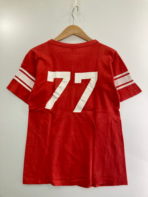 【現状渡し品】【メンズ】 Champion チャンピオン バータグ後期 70-80S EISENHOWER FOOTBALL T-SHIRT アイゼンハワー フットボールTシャツ トップス 146-241001-ks-29-min サイズ：M カラー：レッド 万代Net店