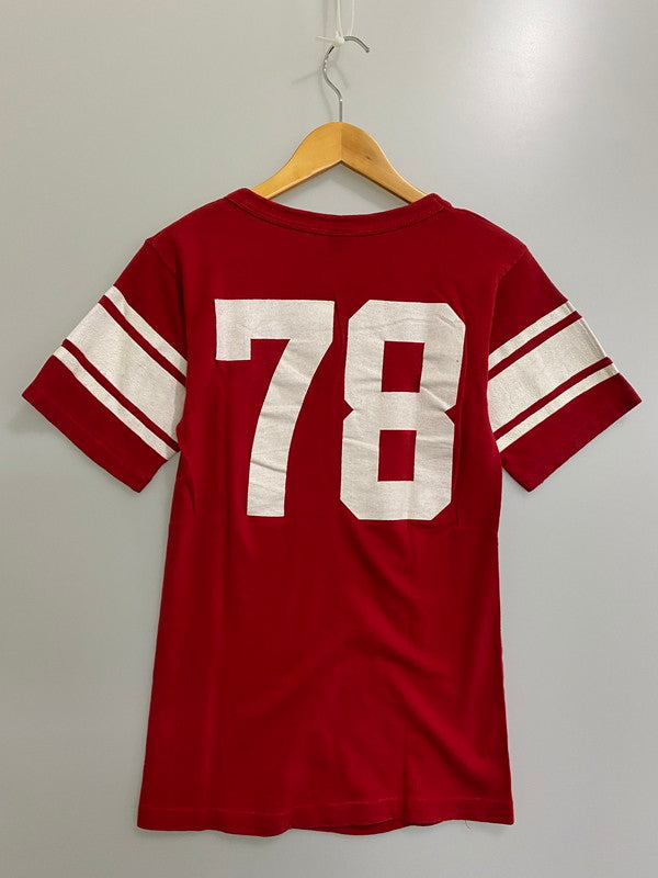 【中古品】【メンズ】 Champion チャンピオン バータグ後期 70-80SEDEN PRAIRIEFOOTBALL T-SHIRT 半袖 146-241007-AS-20-min サイズ：S カラー：レッド/ホワイト 万代Net店