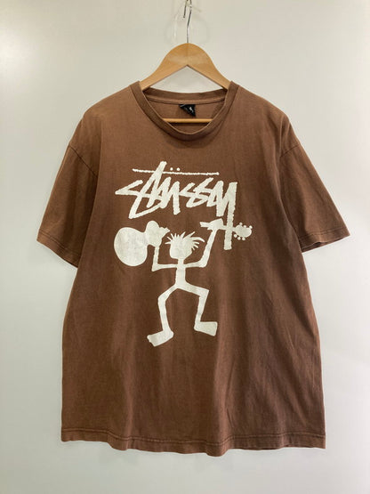 【中古品】【メンズ】 STUSSY ステューシー 00S メキシコ製 SHADOW MAN SS PRINT TEE プリント 半袖Tシャツ トップス 142-241005-ks-13-min サイズ：L カラー：ブラウン 万代Net店