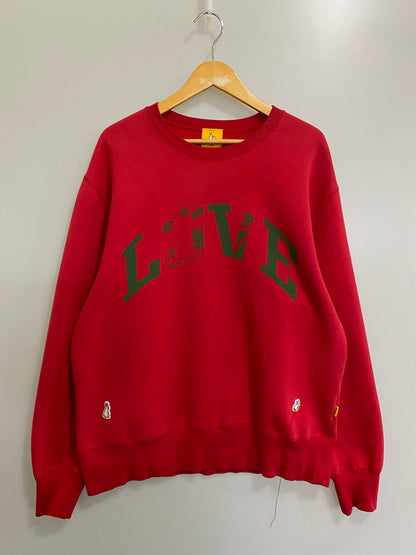 【中古品】【メンズ/レディース】  FR2 エフアールツー ×t-Ace ティーエース LOVE SWEATSHIRT ラブ スウェットシャツ コラボスウェット トレーナー 142-241006-em-1-min サイズ：M カラー：レッド 万代Net店