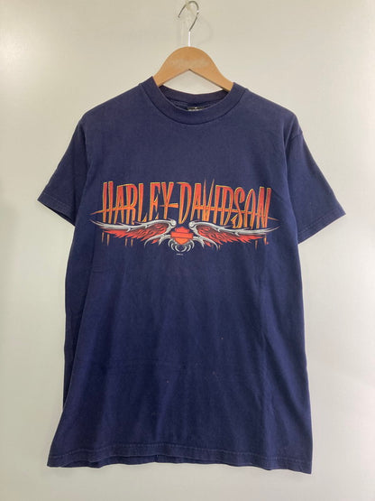 【中古品】【メンズ】  HARLEY-DAVIDSON ハーレーダビッドソン c2003 PRINT S S TEE 半袖 146-241006-AS-3-min サイズ：M カラー：パープル系 万代Net店