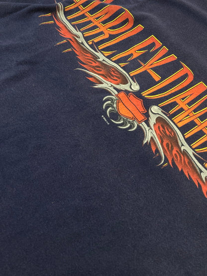 【中古品】【メンズ】  HARLEY-DAVIDSON ハーレーダビッドソン c2003 PRINT S S TEE 半袖 146-241006-AS-3-min サイズ：M カラー：パープル系 万代Net店