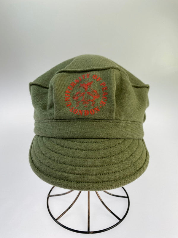 【中古品】【メンズ】 Vivienne Westwood ヴィヴィアンウエストウッド ”UNIVERSITY OF PEACE”HAT 帽子 キャスケット 185-241013-AS-8-min サイズ：M カラー：カーキ 万代Net店