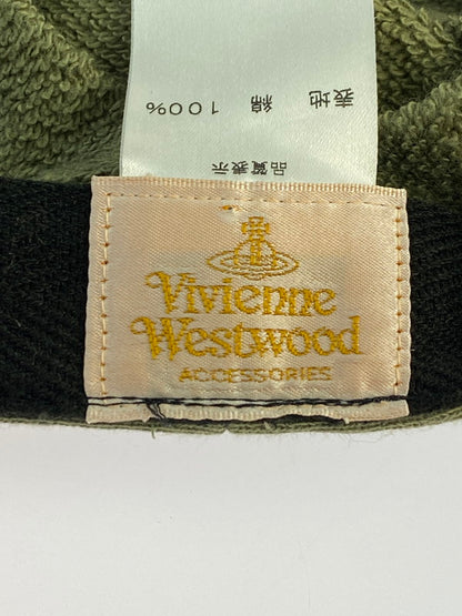 【中古品】【メンズ】 Vivienne Westwood ヴィヴィアンウエストウッド ”UNIVERSITY OF PEACE”HAT 帽子 キャスケット 185-241013-AS-8-min サイズ：M カラー：カーキ 万代Net店