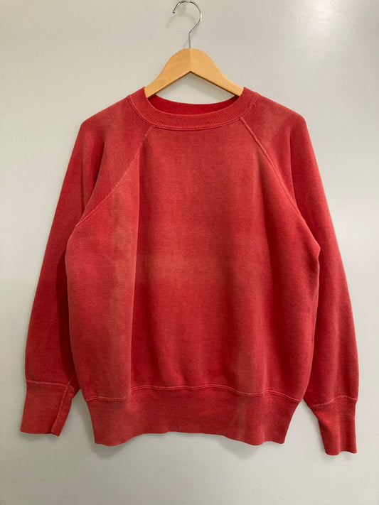 【現状渡し品】【メンズ】  VINTAGE ヴィンテージ 脇下ガゼット 二本針 長リブ 50S SOLID RAGLAN SWEATSHIRT ソリッドラグラン トレーナー トップス 146-241007-me-20-min サイズ：サイズ不明 カラー：レッド 赤 万代Net店