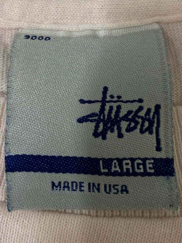 【中古品】【メンズ】  OLD STUSSY オールドステューシー 銀タグ USA製 90-00S MONOGRAM SKATE MAN PRINTED T-SHIRT 半袖Tシャツ トップス 142-241007-me-14-min サイズ：L カラー：ピンク 万代Net店