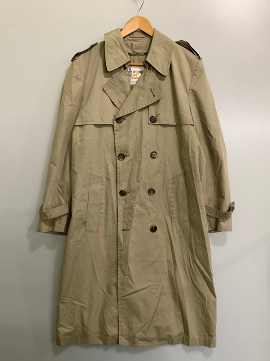 【中古品】【メンズ】  LONDON FOG ロンドンフォグ 70S USA製 TRENCH COAT トレンチコート ７０年代 アメリカ製 ロング丈 防寒 ライナー付き 146-241007-em-8-min サイズ：38 カラー：ベージュ系 万代Net店