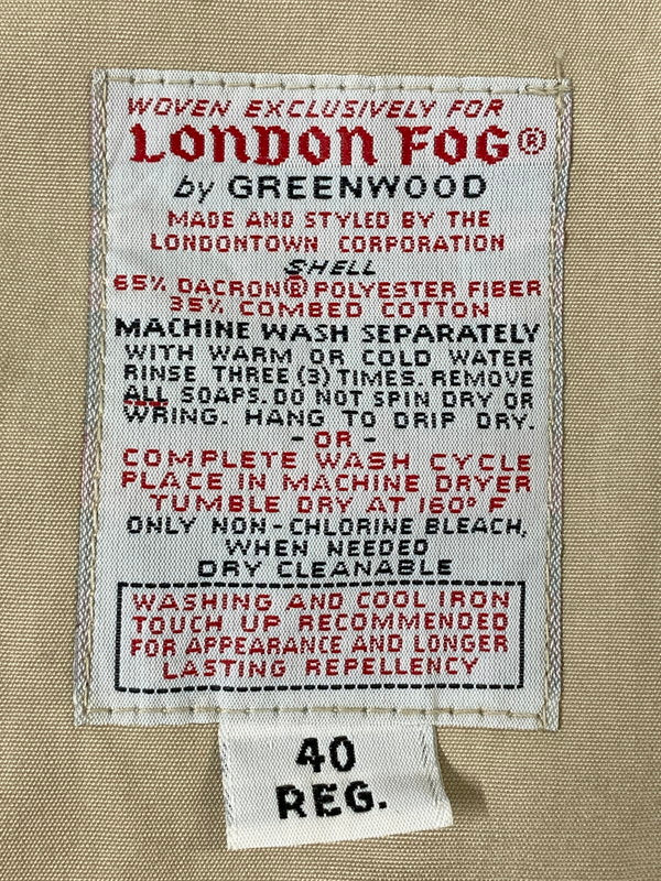 【現状渡し品】【メンズ】  LONDON FOG ロンドンフォグ 70S USA製 ステンカラーコート アウター ボアライナー付 146-241007-me-23-min サイズ：40 カラー：ベージュ系 万代Net店