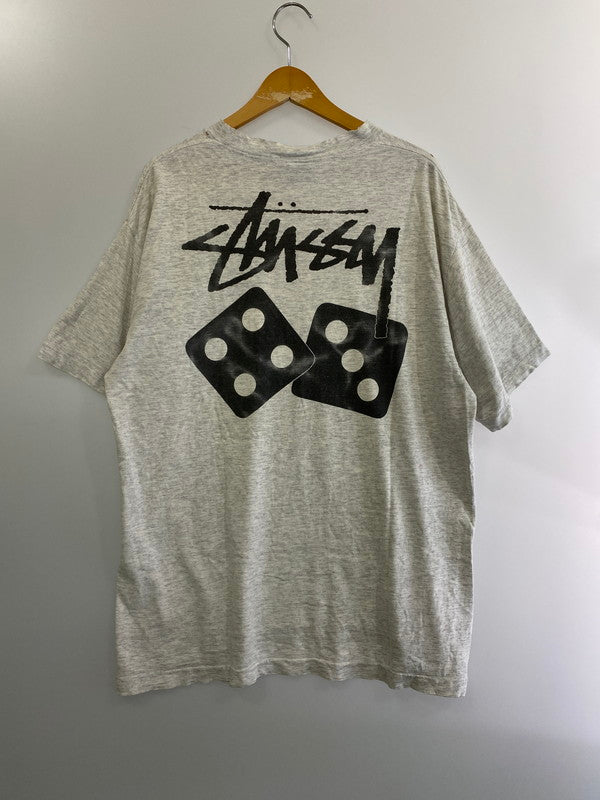 【現状渡し品】【メンズ】  OLD STUSSY オールドステューシー USA製 後付け黒タグ 80S DICE T-SHIRT 半袖 142-241007-AS-8-min サイズ：XXL カラー：グレー 万代Net店