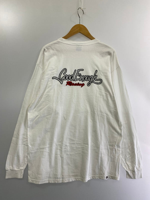 【中古品】【メンズ】 GOODENOUGH グッドイナフ 00S"GOODENOUGH RACING"L S T-SHIRT 長袖 142-241008-AS-4-min サイズ：L カラー：ホワイト 万代Net店