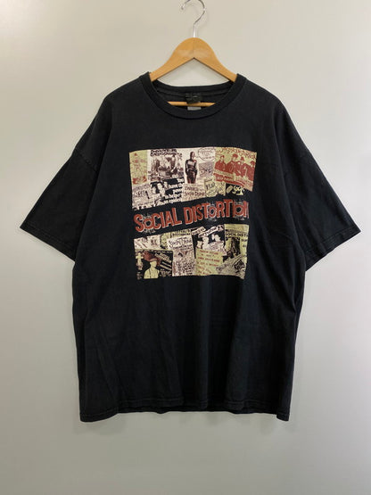 【中古品】【メンズ】  GIANT ジャイアント 90S"SOCIAL DISTORTION"PRINTED T-SHIRT 半袖 146-241007-AS-18-min カラー：ブラック 万代Net店