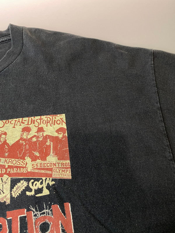 【中古品】【メンズ】  GIANT ジャイアント 90S"SOCIAL DISTORTION"PRINTED T-SHIRT 半袖 146-241007-AS-18-min カラー：ブラック 万代Net店