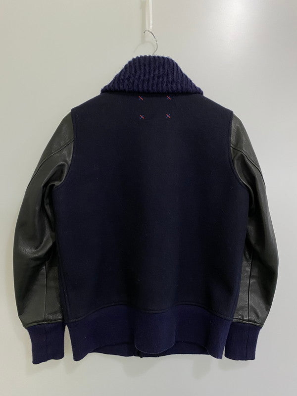 【中古品】【メンズ】 TMT ティーエムティー TJK-F1313 COMBINATION STADIUM JACKET スタジャン アウター 140-241008-AS-17-min サイズ：M カラー：ブラック 万代Net店