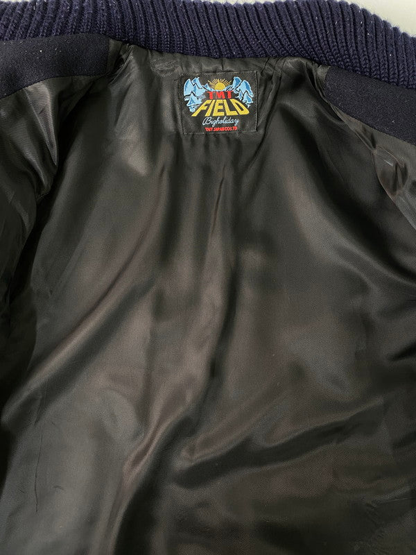 【中古品】【メンズ】 TMT ティーエムティー TJK-F1313 COMBINATION STADIUM JACKET スタジャン アウター 140-241008-AS-17-min サイズ：M カラー：ブラック 万代Net店