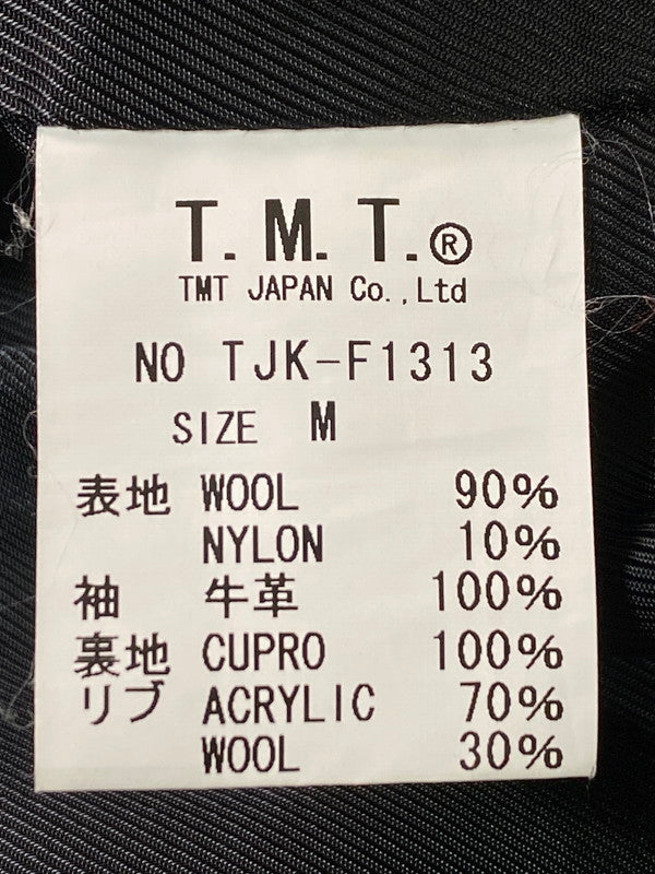 【中古品】【メンズ】 TMT ティーエムティー TJK-F1313 COMBINATION STADIUM JACKET スタジャン アウター 140-241008-AS-17-min サイズ：M カラー：ブラック 万代Net店