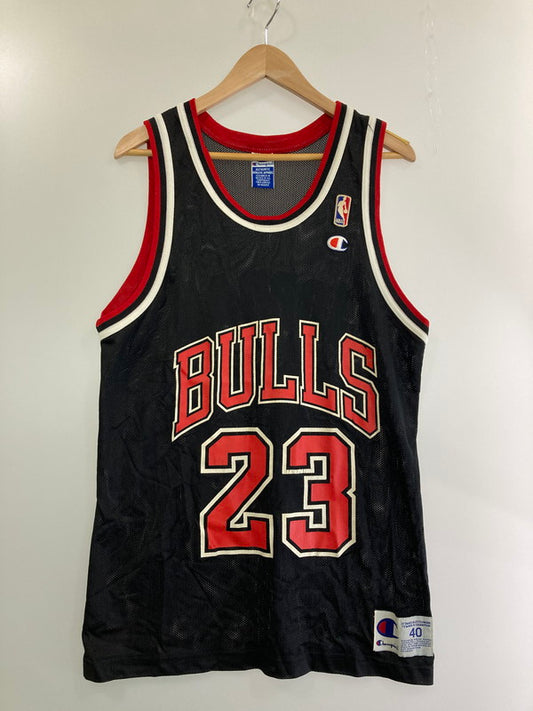 【中古品】【メンズ】 Champion チャンピオン 90’S CHICAGO BULLS GAME SHIRT トップス 146-241009-ks-21-min サイズ：40 カラー：ブラック系 万代Net店