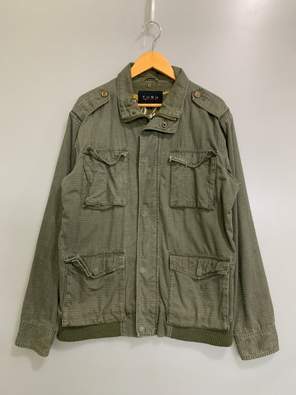 【現状渡し品】【メンズ】 FUBU フブ M-65 TYPE MILITARY JACKET ミリタリージャケット ライトアウター 146-260617-yn-11-min サイズ：L カラー：オリーブグリーン 万代Net店